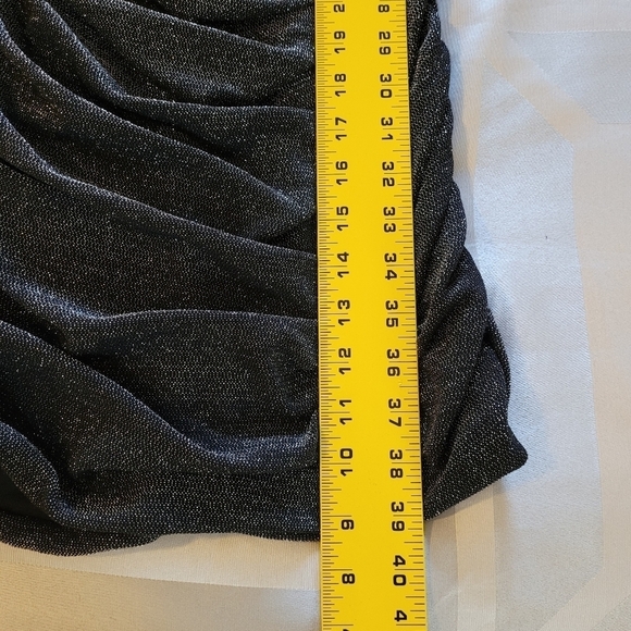 DB Studio Black Metallic Sweetheart Corset Midi Dress Sz 10 - Picture 12 of 15